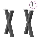 vidaXL Picioare de masă în formă de X, 2 buc., antracit, 50x(72-73) cm, oțel vidaXL Picioare de masă în formă de X, 2 buc., antracit, 50x(72-73) cm, oțel