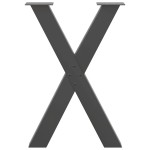 vidaXL Picioare de masă în formă de X, 2 buc., antracit, 50x(72-73) cm, oțel vidaXL Picioare de masă în formă de X, 2 buc., antracit, 50x(72-73) cm, oțel