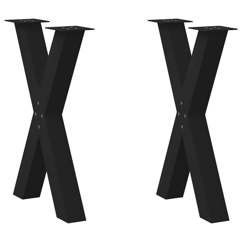 vidaXL Picioare de masă în formă de X, 2 buc., negru, 60x(72-73) cm, oțel