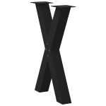 vidaXL Picioare de masă în formă de X, 2 buc., negru, 60x(72-73) cm, oțel vidaXL Picioare de masă în formă de X, 2 buc., negru, 60x(72-73) cm, oțel