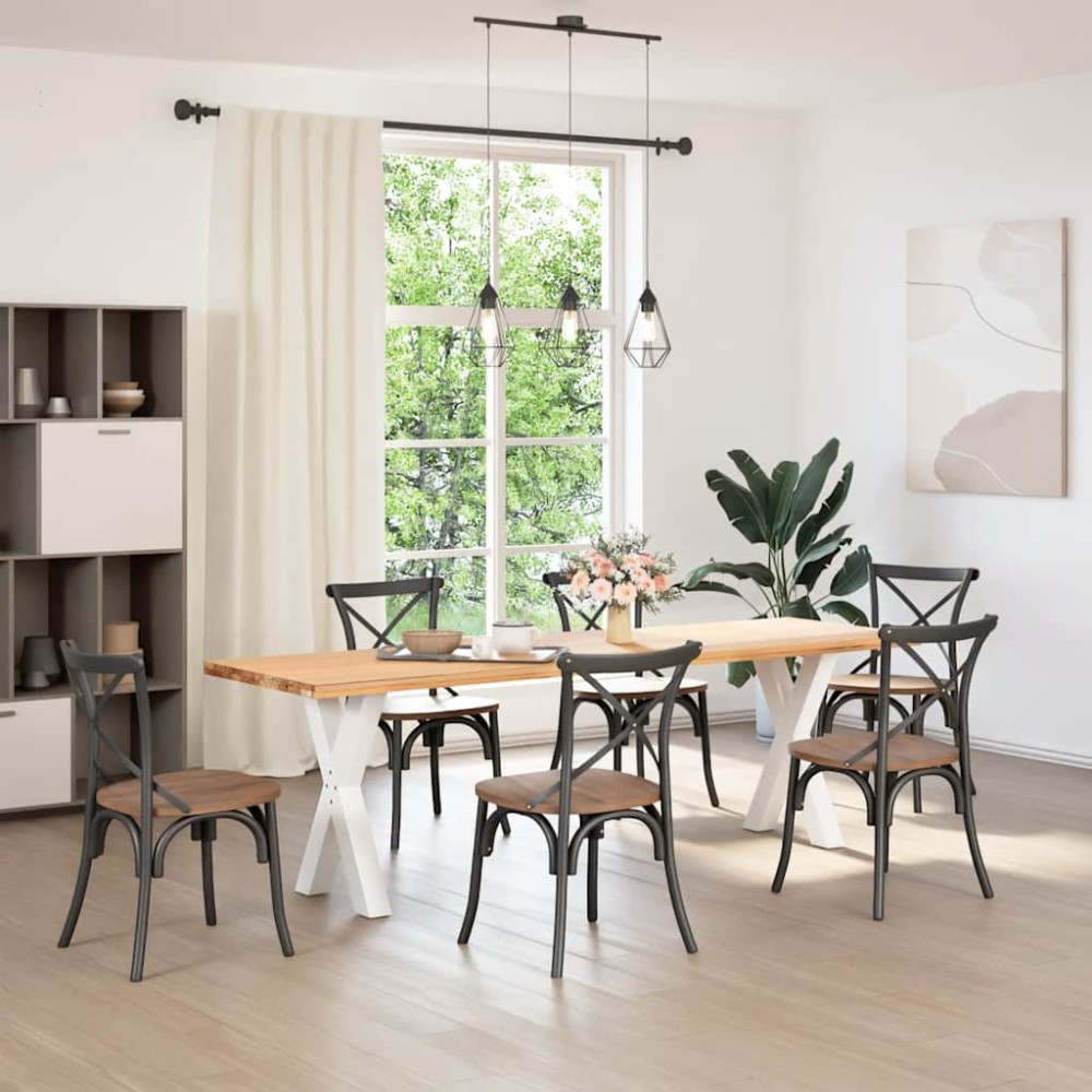 vidaXL Picioare de masă în formă de X, 2 buc., alb, 60x(72-73) cm, oțel