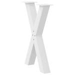 vidaXL Picioare de masă în formă de X, 2 buc., alb, 60x(72-73) cm, oțel
