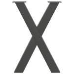 vidaXL Picioare de masă în formă de X, 2 buc., antracit, 60x(72-73) cm, oțel
