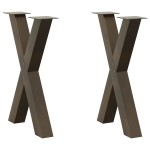 vidaXL Picioare de masă în formă de X, 2 buc., oțel natural, 60 x (72-73) cm vidaXL Picioare de masă în formă de X, 2 buc., oțel natural, 60 x (72-73) cm