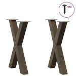 vidaXL Picioare de masă în formă de X, 2 buc., oțel natural, 60 x (72-73) cm vidaXL Picioare de masă în formă de X, 2 buc., oțel natural, 60 x (72-73) cm