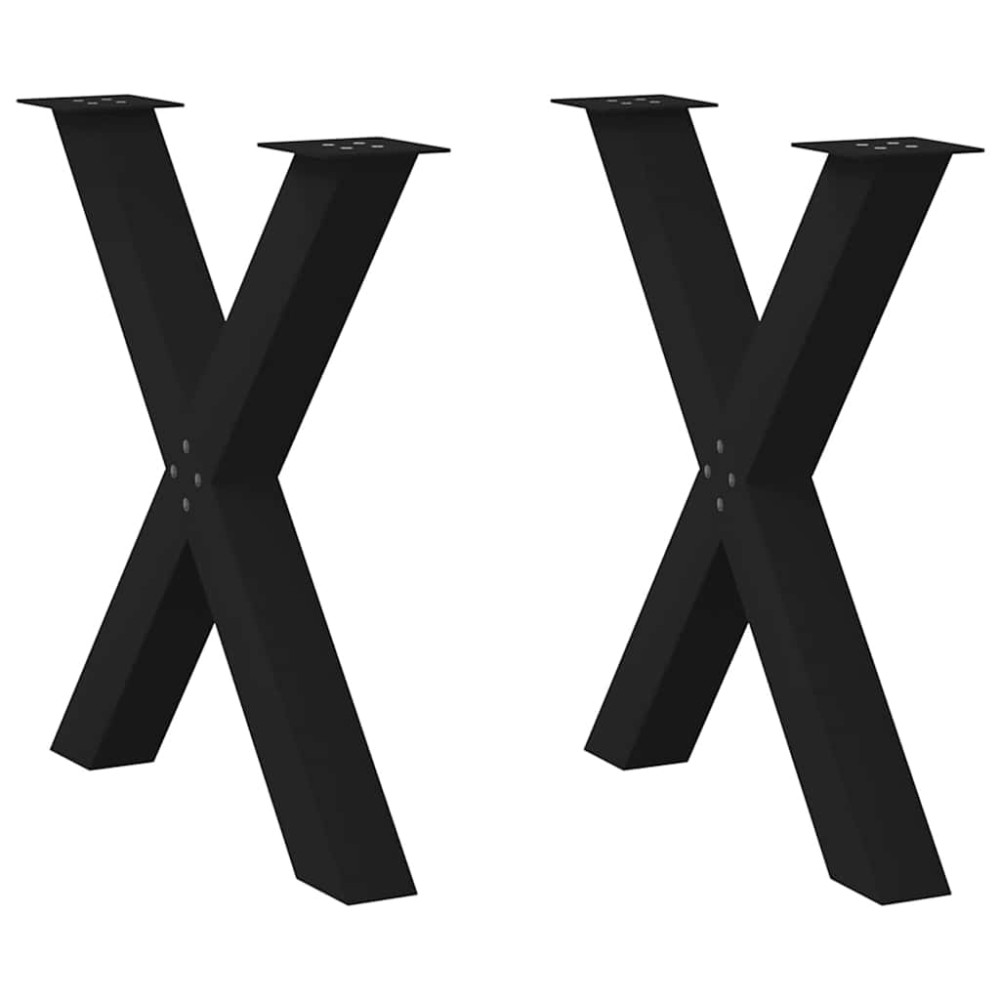 vidaXL Picioare de masă în formă de X, 2 buc., negru, 70x(72-73) cm, oțel