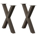 vidaXL Picioare de masă în formă de X, 2 buc., oțel natural, 70x(72-73) cm vidaXL Picioare de masă în formă de X, 2 buc., oțel natural, 70x(72-73) cm