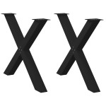 vidaXL Picioare de masă în formă de X, 2 buc., negru, 90x(72-73) cm, oțel vidaXL Picioare de masă în formă de X, 2 buc., negru, 90x(72-73) cm, oțel