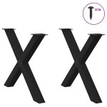 vidaXL Picioare de masă în formă de X, 2 buc., negru, 90x(72-73) cm, oțel vidaXL Picioare de masă în formă de X, 2 buc., negru, 90x(72-73) cm, oțel