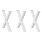 vidaXL Picioare de masă în formă de X, 3 buc., alb, 70x(72-73) cm, oțel vidaXL Picioare de masă în formă de X, 3 buc., alb, 70x(72-73) cm, oțel