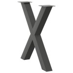 vidaXL Picioare de masă în formă de X, 3 buc., antracit, 70x(72-73) cm, oțel