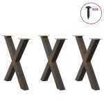 vidaXL Picioare de masă în formă de X, 3 buc., oțel natural, 70x(72-73) cm vidaXL Picioare de masă în formă de X, 3 buc., oțel natural, 70x(72-73) cm