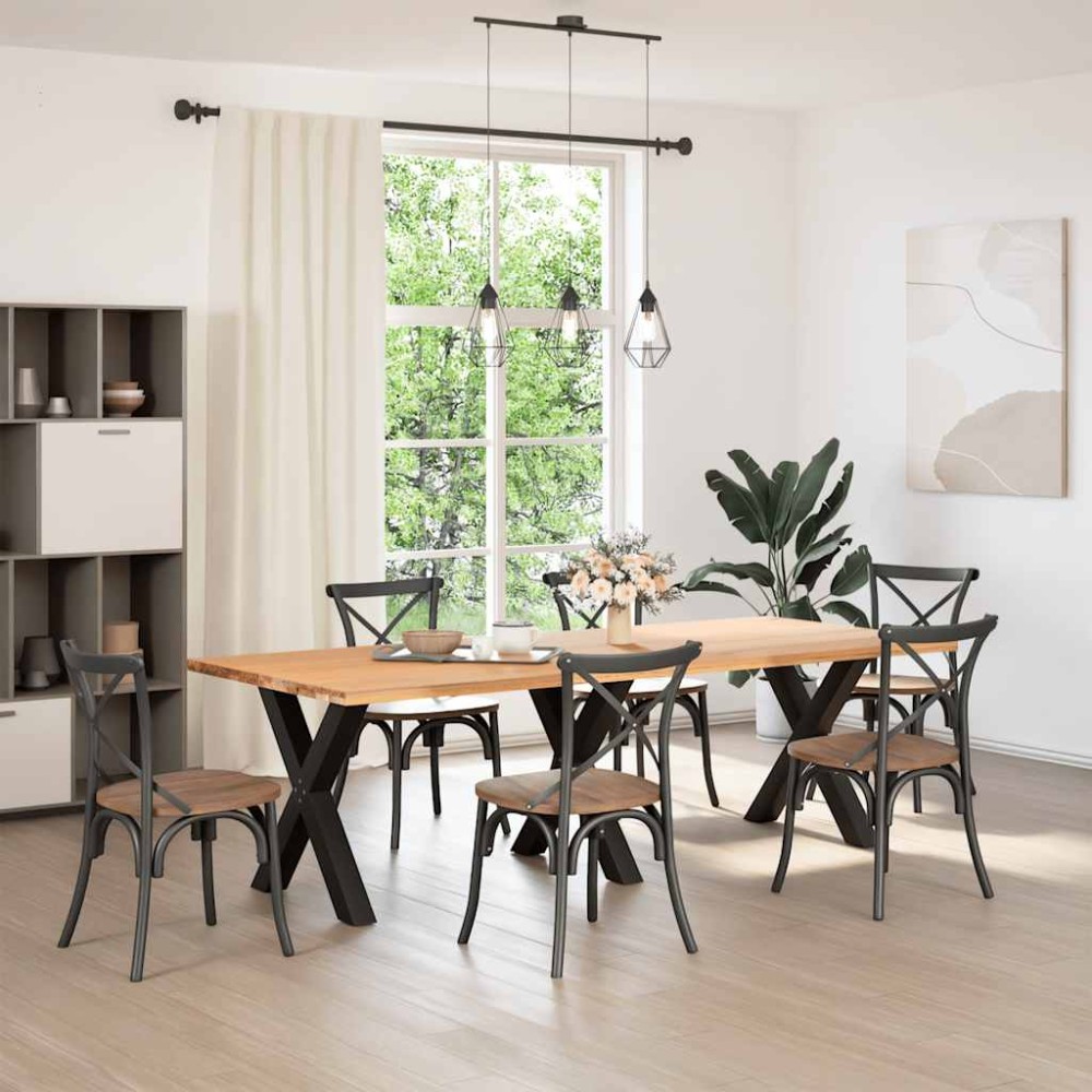 vidaXL Picioare de masă în formă de X, 3 buc., negru, 80x(72-73) cm, oțel
