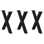 vidaXL Picioare de masă în formă de X, 3 buc., negru, 80x(72-73) cm, oțel vidaXL Picioare de masă în formă de X, 3 buc., negru, 80x(72-73) cm, oțel