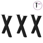 vidaXL Picioare de masă în formă de X, 3 buc., negru, 80x(72-73) cm, oțel vidaXL Picioare de masă în formă de X, 3 buc., negru, 80x(72-73) cm, oțel