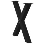 vidaXL Picioare de masă în formă de X, 3 buc., negru, 80x(72-73) cm, oțel vidaXL Picioare de masă în formă de X, 3 buc., negru, 80x(72-73) cm, oțel