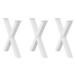 vidaXL Picioare de masă în formă de X, 3 buc., alb, 80x(72-73) cm, oțel vidaXL Picioare de masă în formă de X, 3 buc., alb, 80x(72-73) cm, oțel