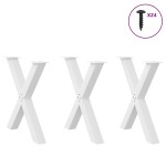 vidaXL Picioare de masă în formă de X, 3 buc., alb, 80x(72-73) cm, oțel vidaXL Picioare de masă în formă de X, 3 buc., alb, 80x(72-73) cm, oțel