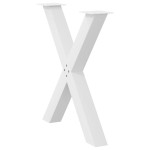 vidaXL Picioare de masă în formă de X, 3 buc., alb, 80x(72-73) cm, oțel vidaXL Picioare de masă în formă de X, 3 buc., alb, 80x(72-73) cm, oțel