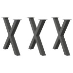 vidaXL Picioare de masă în formă de X, 3 buc., antracit, 80x(72-73) cm, oțel vidaXL Picioare de masă în formă de X, 3 buc., antracit, 80x(72-73) cm, oțel