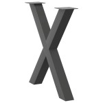 vidaXL Picioare de masă în formă de X, 3 buc., antracit, 80x(72-73) cm, oțel vidaXL Picioare de masă în formă de X, 3 buc., antracit, 80x(72-73) cm, oțel