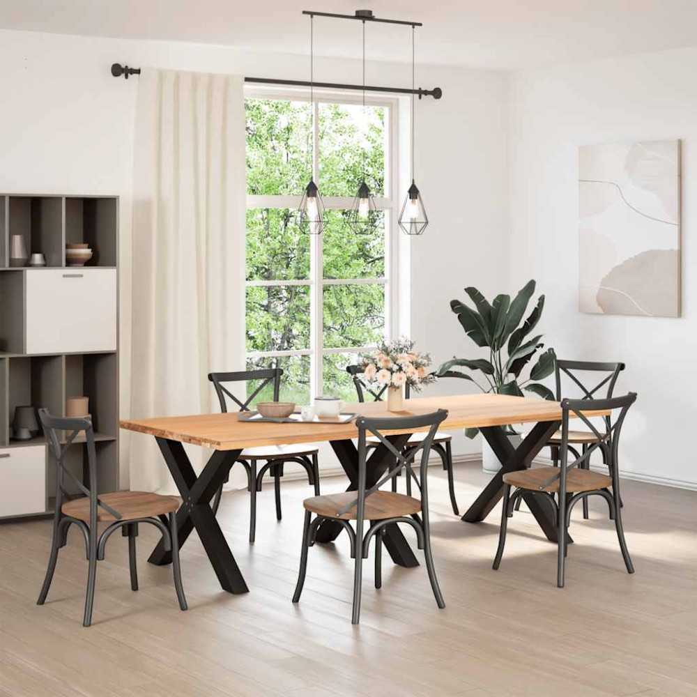 vidaXL Picioare de masă în formă de X, 3 buc., negru, 90x(72-73) cm, oțel