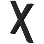 vidaXL Picioare de masă în formă de X, 3 buc., negru, 90x(72-73) cm, oțel vidaXL Picioare de masă în formă de X, 3 buc., negru, 90x(72-73) cm, oțel