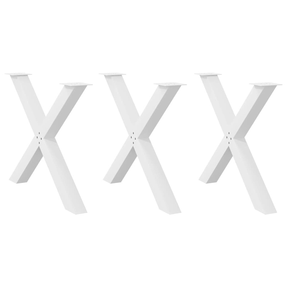 vidaXL Picioare de masă în formă de X, 3 buc., alb, 90x(72-73) cm, oțel