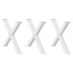 vidaXL Picioare de masă în formă de X, 3 buc., alb, 90x(72-73) cm, oțel vidaXL Picioare de masă în formă de X, 3 buc., alb, 90x(72-73) cm, oțel