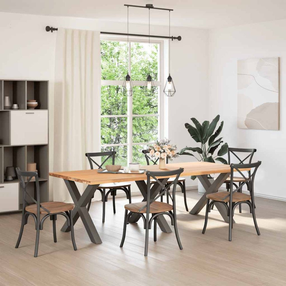 vidaXL Picioare de masă în formă de X, antracit, 90x(72-73) cm, oțel, 3 buc.