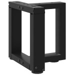 vidaXL Picioare pentru măsuță de cafea în formă de T, 2 buc., negru, 30x25x(30-31) cm, oțel