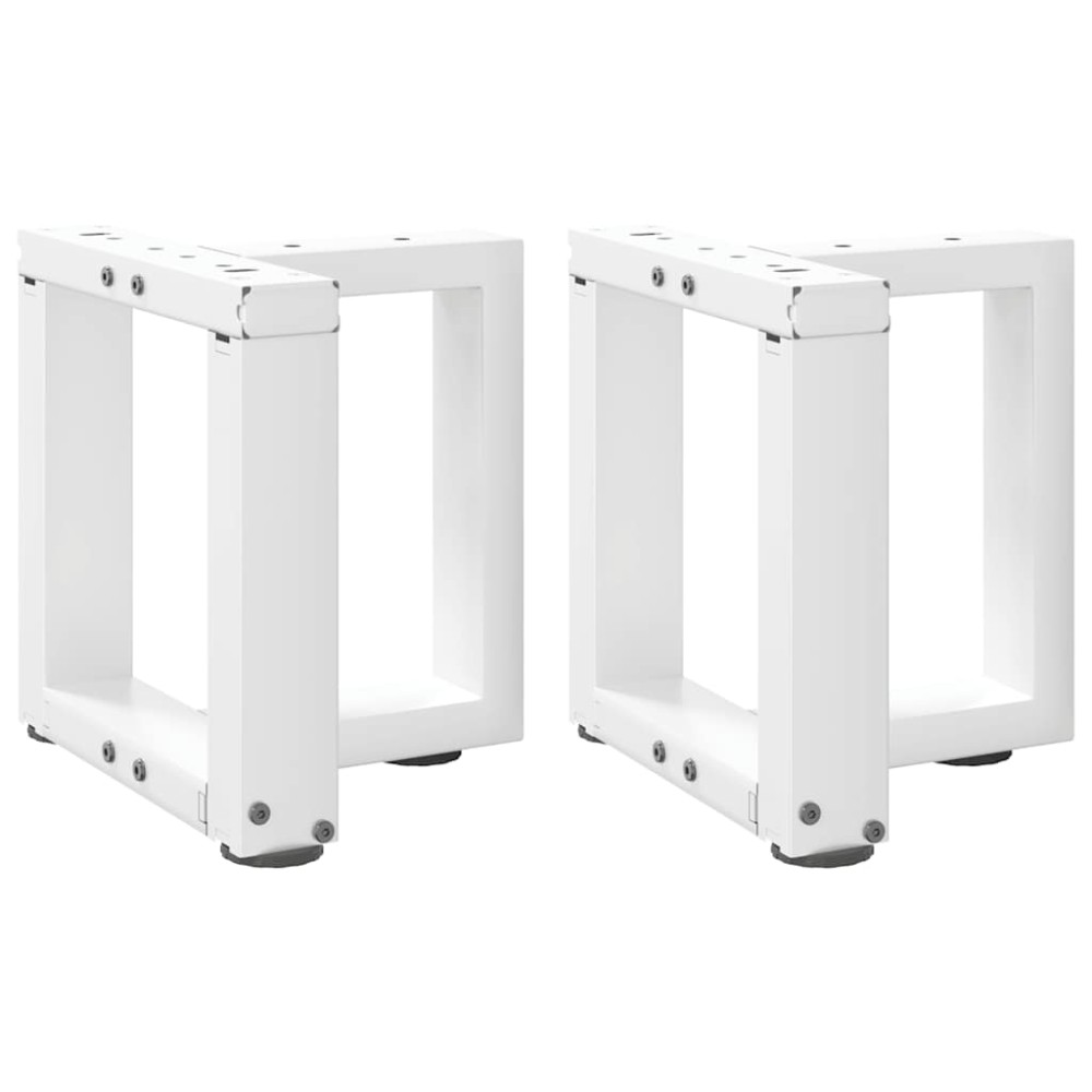 vidaXL Picioare pentru măsuță de cafea în formă de T, 2 buc., alb, 30x25x(30-31) cm, oțel