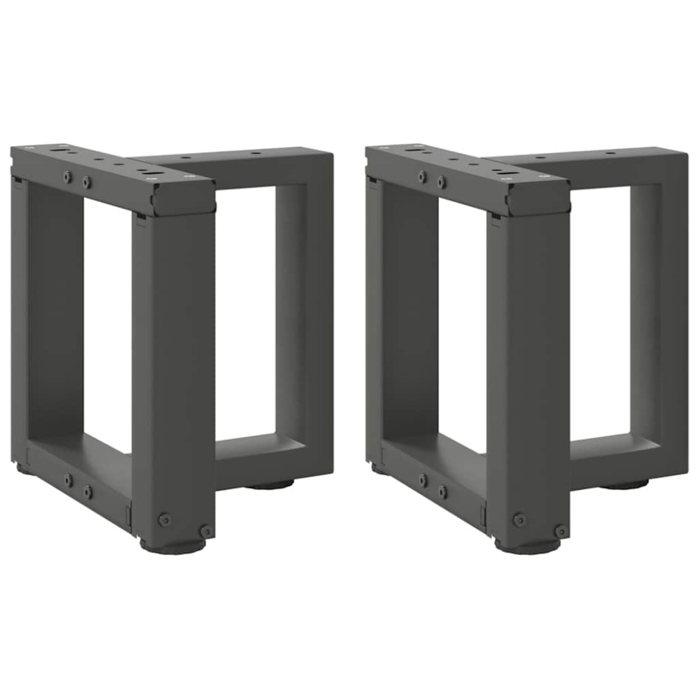 vidaXL Picioare pentru măsuță de cafea în formă de T, 2 buc., antracit, 30x25x(30-31) cm, oțel