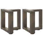 vidaXL Picioare pentru măsuță de cafea în formă de T, 2 buc., negru, 30x25x(30-31) cm, oțel