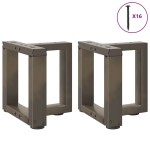 vidaXL Picioare pentru măsuță de cafea în formă de T, 2 buc., negru, 30x25x(30-31) cm, oțel