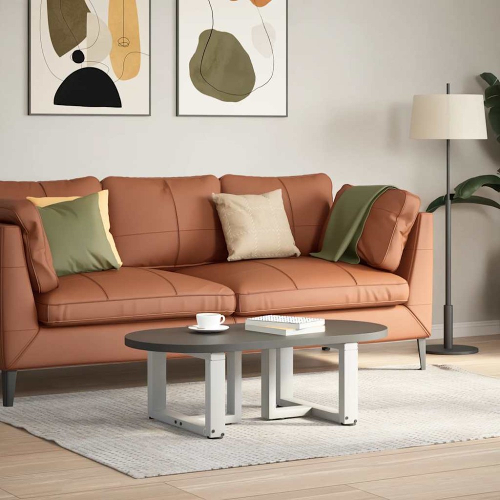 vidaXL Picioare pentru măsuță de cafea în formă de T, 2 buc., alb, 40x25x(30-31) cm, oțel