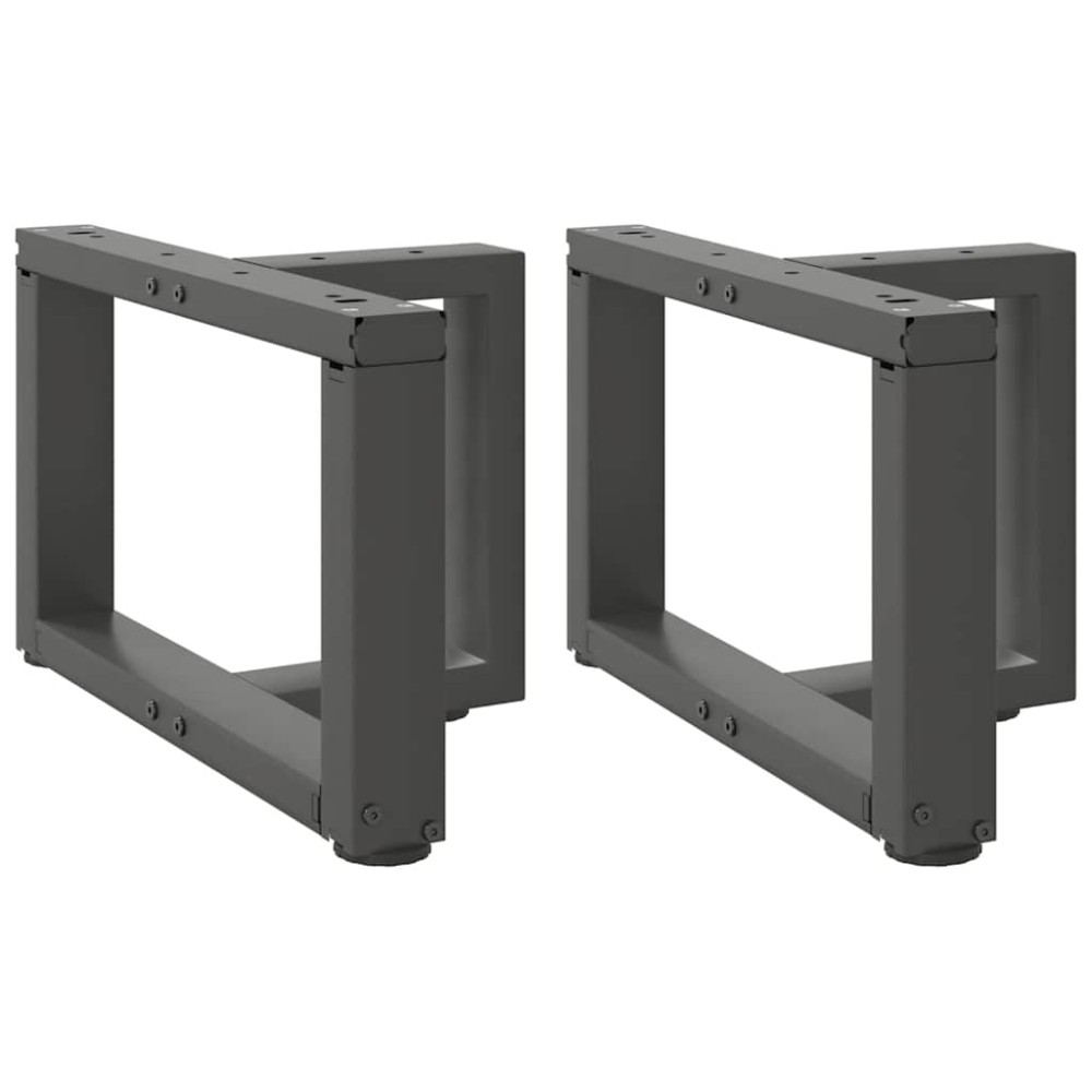 vidaXL Picioare pentru măsuță de cafea în formă de T, 2 buc., antracit, 40x25x(30-31) cm, oțel