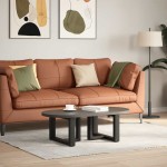 vidaXL Picioare pentru măsuță de cafea în formă de T, 2 buc., negru, 50x25x(30-31) cm, oțel
