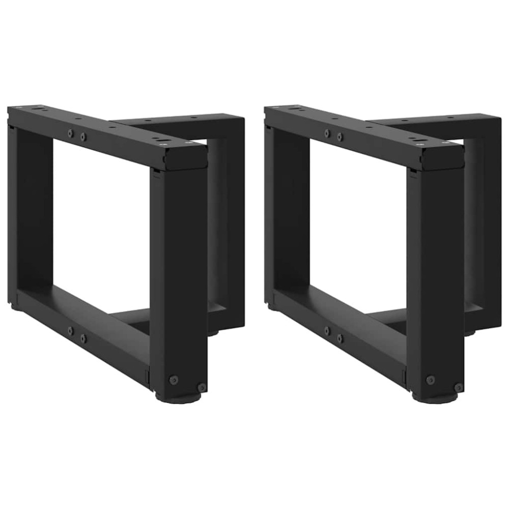 vidaXL Picioare pentru măsuță de cafea în formă de T, 2 buc., negru, 50x25x(30-31) cm, oțel