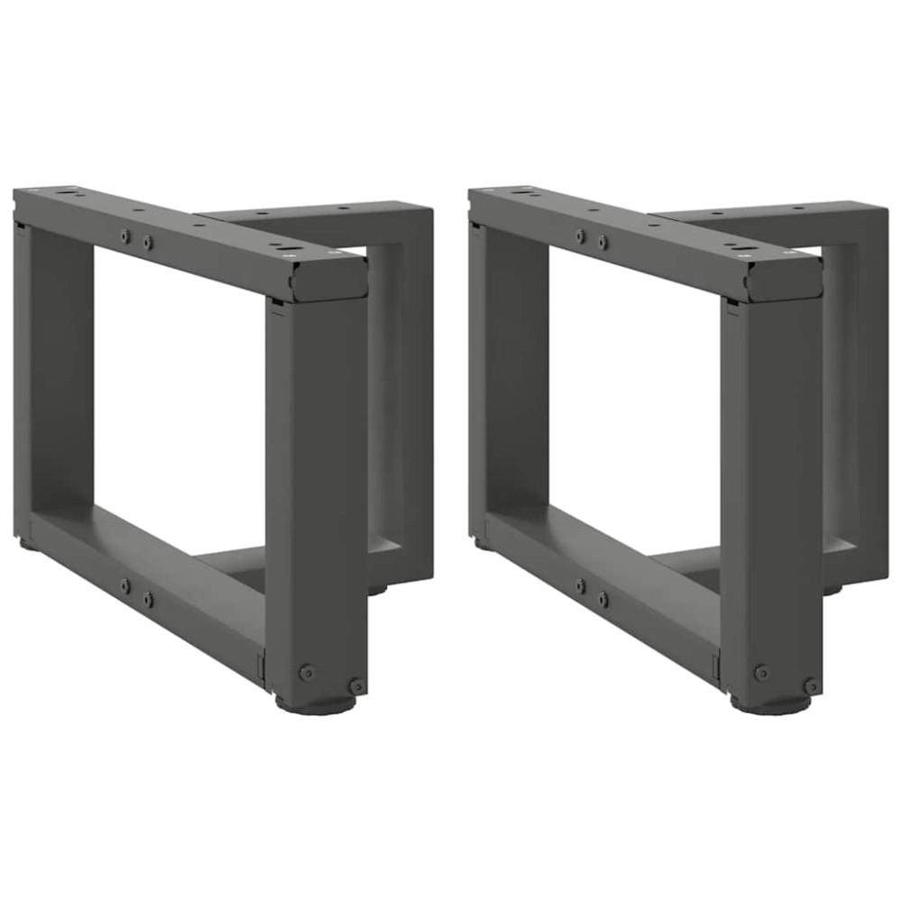 vidaXL Picioare pentru măsuță de cafea în formă de T, 2 buc., antracit, 50x25x(30-31) cm, oțel