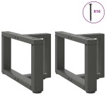 vidaXL Picioare pentru măsuță de cafea în formă de T, 2 buc., antracit, 50x25x(30-31) cm, oțel
