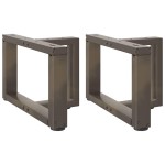 vidaXL Picioare pentru măsuță de cafea în formă de T, 2 buc., negru, 50x25x(30-31) cm, oțel