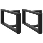 vidaXL Picioare pentru măsuță de cafea în formă de T, 2 buc., negru, 70x25x(30-31) cm, oțel