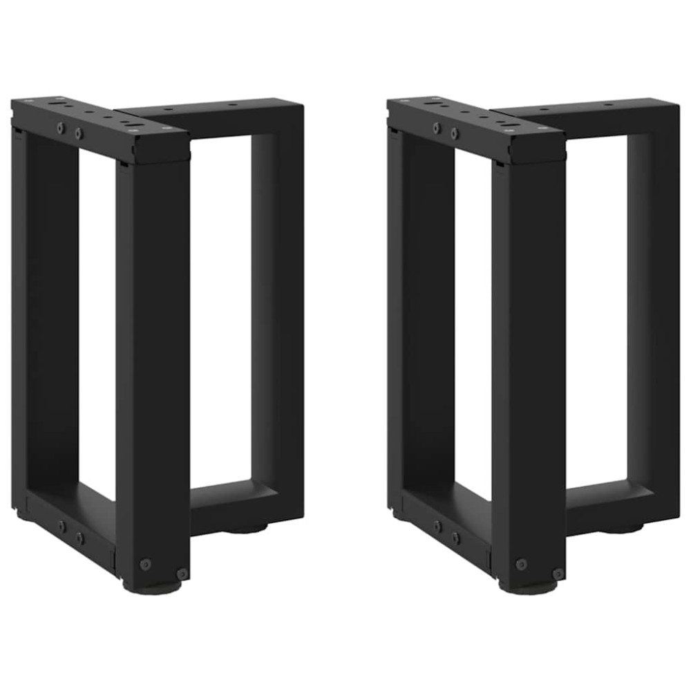 vidaXL Picioare pentru măsuță de cafea în formă de T, 2 buc., negru, 28x25x(42-43) cm, oțel