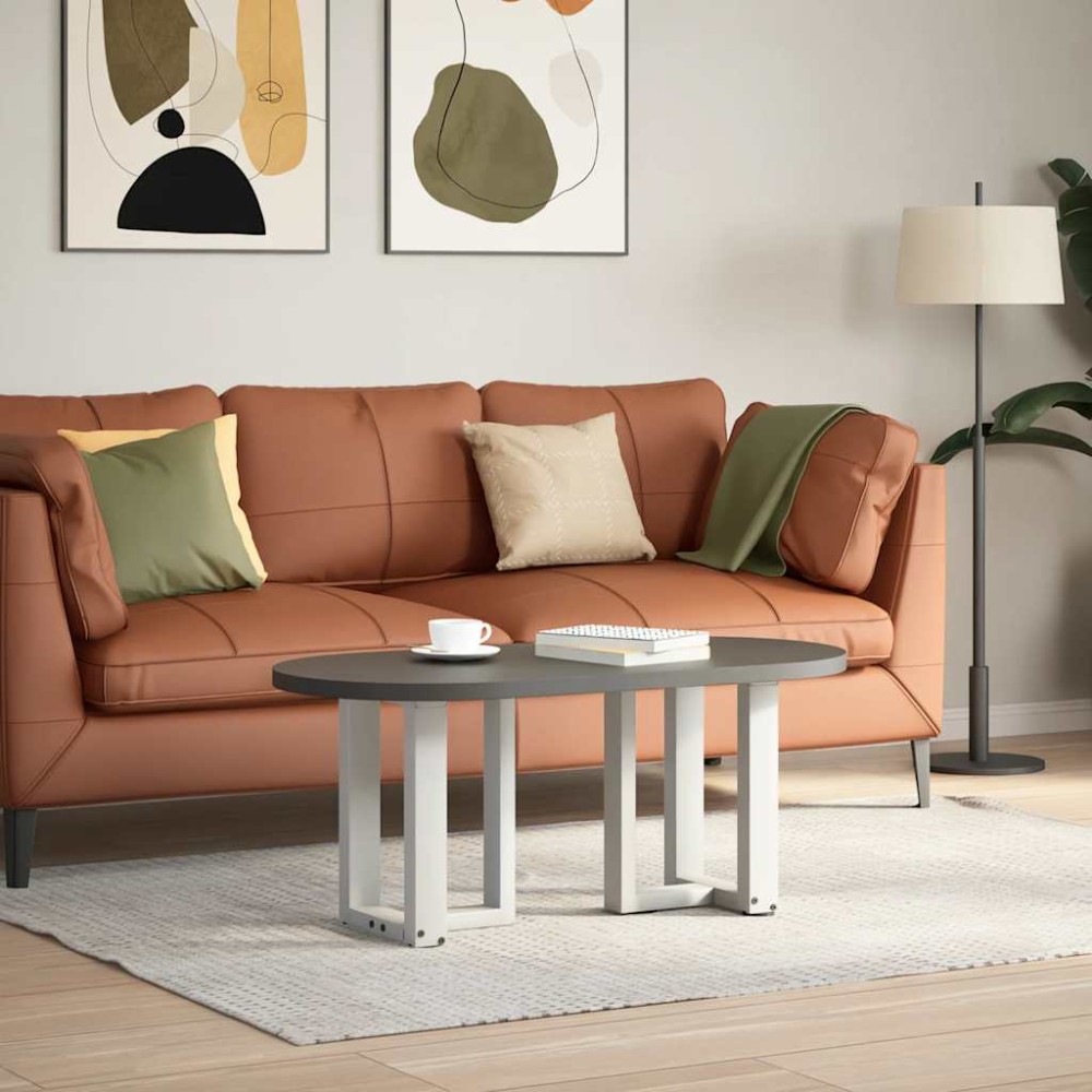 vidaXL Picioare pentru măsuță de cafea în formă de T, 2 buc., alb, 28x25x(42-43) cm, oțel