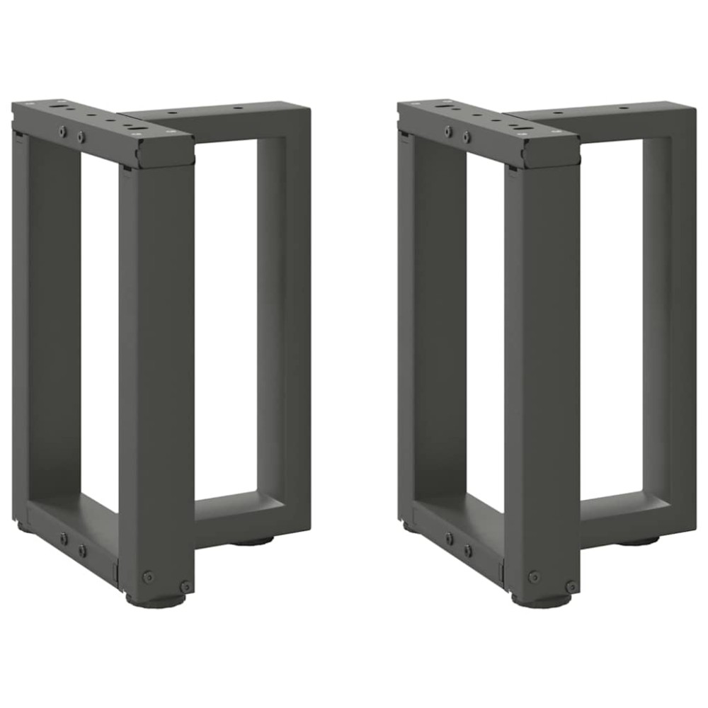 vidaXL Picioare pentru măsuță de cafea în formă de T, 2 buc., antracit, 28x25x(42-43) cm, oțel