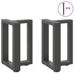 vidaXL Picioare pentru măsuță de cafea în formă de T, 2 buc., antracit, 28x25x(42-43) cm, oțel