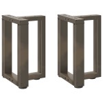 vidaXL Picioare pentru măsuță de cafea în formă de T, 2 buc., negru, 28x25x(42-43) cm, oțel