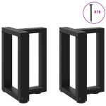 vidaXL Picioare pentru măsuță de cafea în formă de T, 2 buc., negru, 38x25x(42-43) cm, oțel