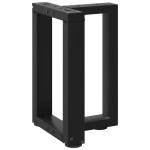 vidaXL Picioare pentru măsuță de cafea în formă de T, 2 buc., negru, 38x25x(42-43) cm, oțel